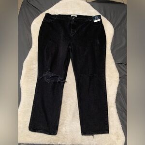 New Abercrombie & Fitch 90s Straight Womens Black Ultra High Rise Sz 37 24R‎
